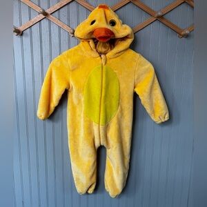 Toddler Yellow Flannel Duck Costume 13 month -18 month Size 90 With Hood
